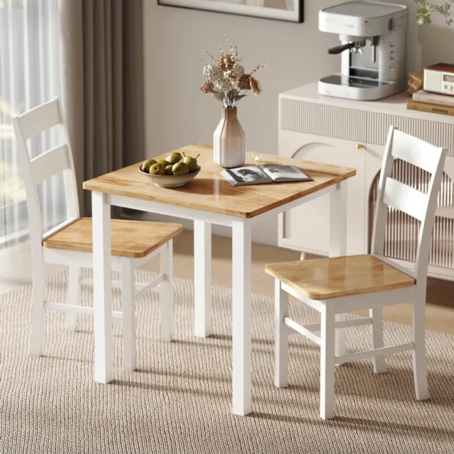 COVREO Eetkamerstoel 40 x 50,5 x 88,5 cm oak wit hout, set van 2