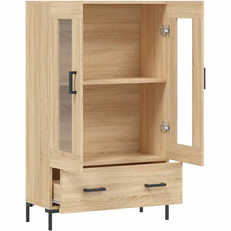vidaXL Hoge kast 69,5x31x115 cm bewerkt hout sonoma eikenkleurig