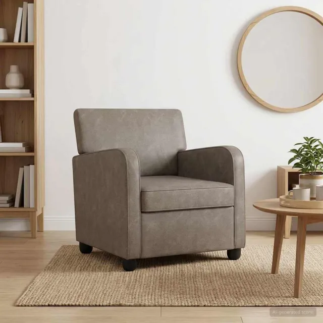 vidaXL Fauteuil Antiekgrijs Kunstleer Taupe