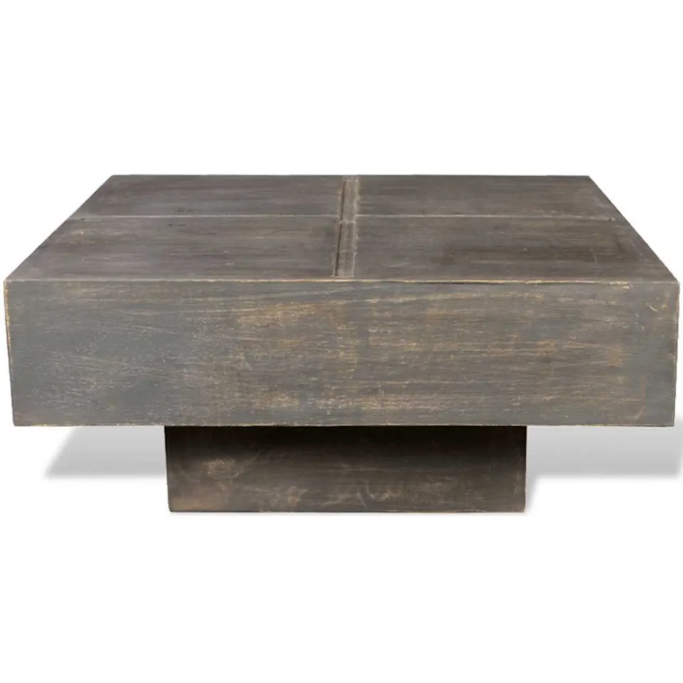 vidaXL Salontafel vierkant massief mangohout donkerbruin bruin, foto 2