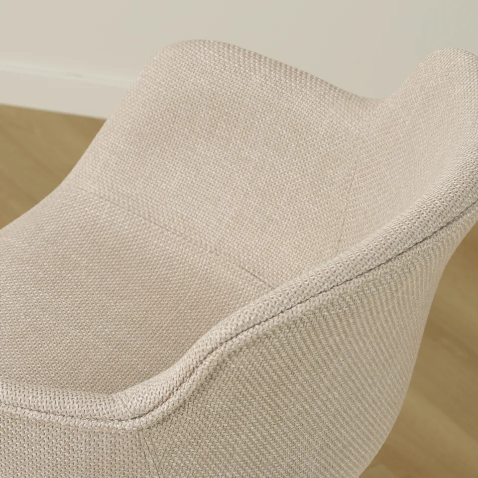 Nolon Elma eetkamerstoel beige met armleuning, foto 4
