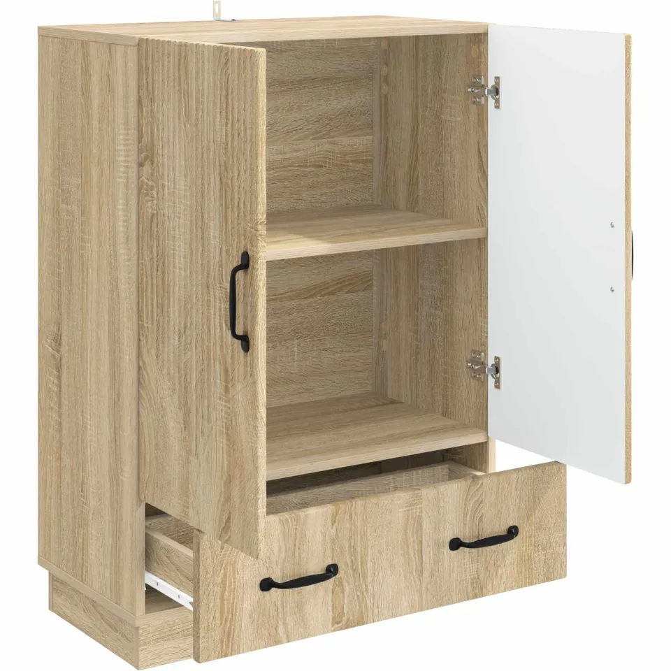vidaXL Dressoir met lade Sonoma Eiken 66 x 34,5 x 92 cm Bewerkt hout, foto 4