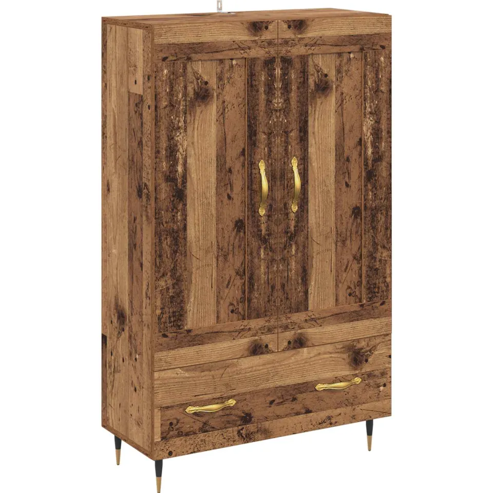 vidaXL Highboard Oud Hout 69,5 x 31 x 115 cm Bewerkt hout bruin, foto 3