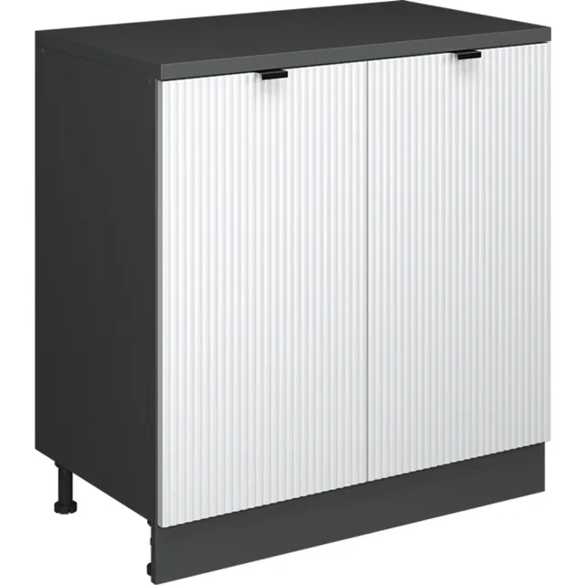 Vicco Keukenkast voor schuine wand R-Line, Witte golf, 80 cm zonder schuine kant met 2 deuren Witte golf/Antraciet