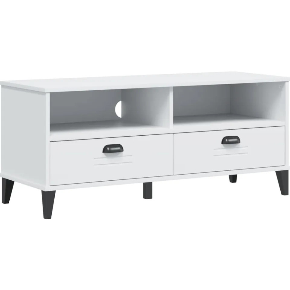 vidaXL Tv-meubel VIKEN bewerkt hout wit