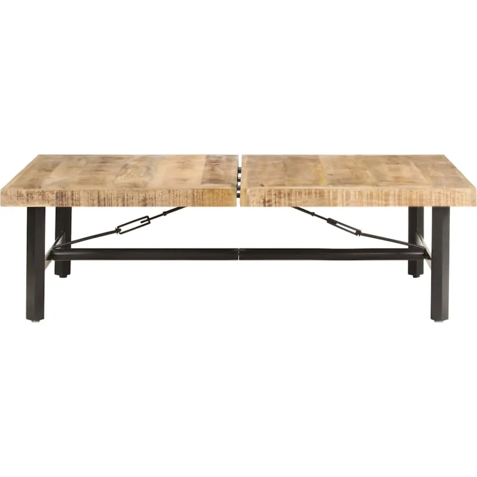 vidaXL Salontafel 142x90x42 cm massief mangohout bruin, foto 2