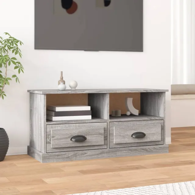 vidaXL Tv-meubel 93x35,5x45 cm bewerkt hout grijs sonoma eikenkleurig, foto 2