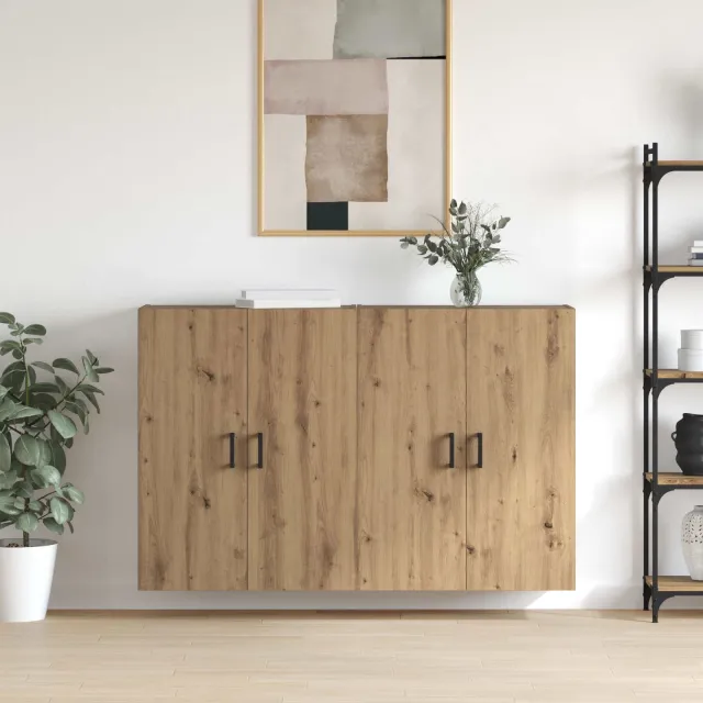 vidaXL Wandkast 2 st Artisan Eiken 69,5 x 34 x 90 cm Bewerkt hout, foto 2