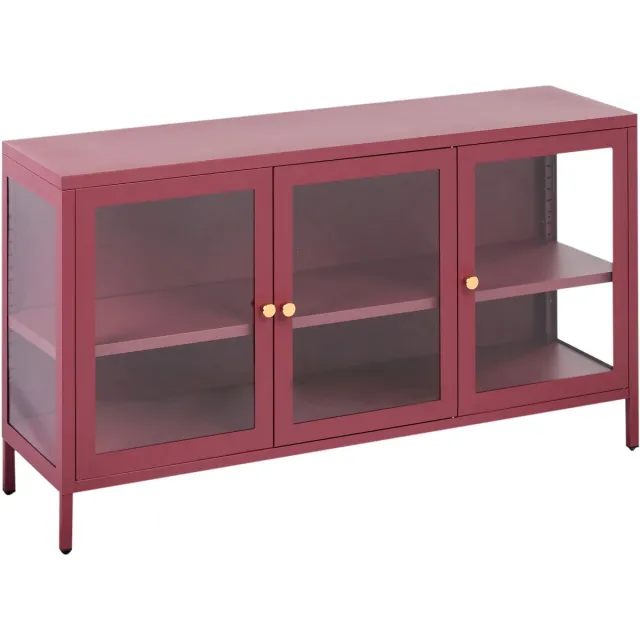 Beliani NEWPORT - Dressoir - Donkerrood - Staal