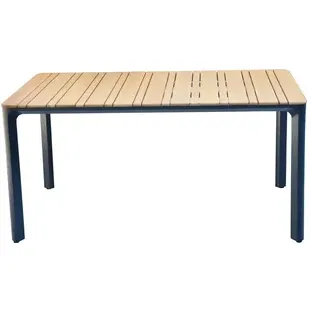 Central Park - Praxis Eigen Merk Central Park Lorenzo Eettafel - Teak - Aluminuim - 155x90x75 Cm zwart, foto 2