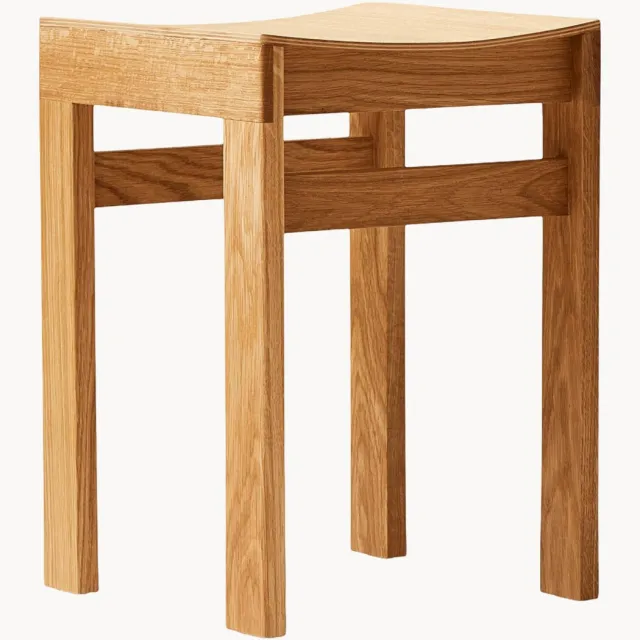 Form & Refine Eikenhouten kruk Sonder Beige
