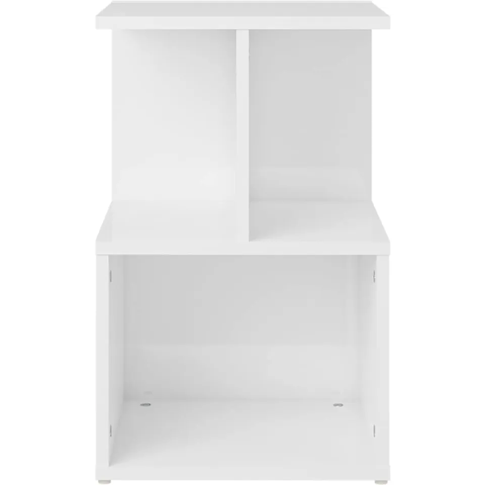 vidaXL Nachtkastjes 2 st 35x35x55 cm bewerkt hout hoogglans wit, foto 4