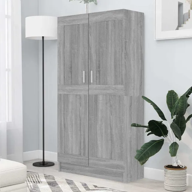 vidaXL Boekenkast 82,5x30,5x150 cm bewerkt hout grijs sonoma eiken, foto 2