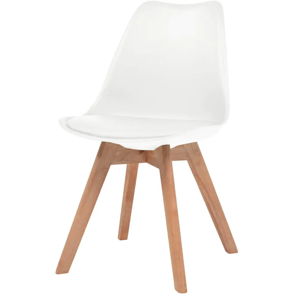 vidaXL Eetkamerstoelen 4 st kunststof wit, foto 2
