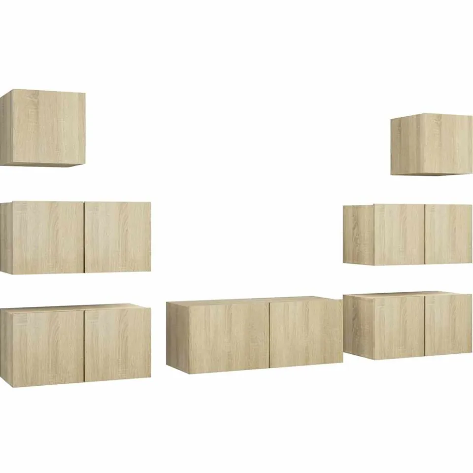 vidaXL 7-delige Tv-meubelset bewerkt hout sonoma eikenkleurig, foto 3