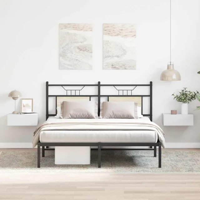 vidaXL Nachtkastjes 2 st zwevend 40x30x15 cm bewerkt hout wit, foto 2