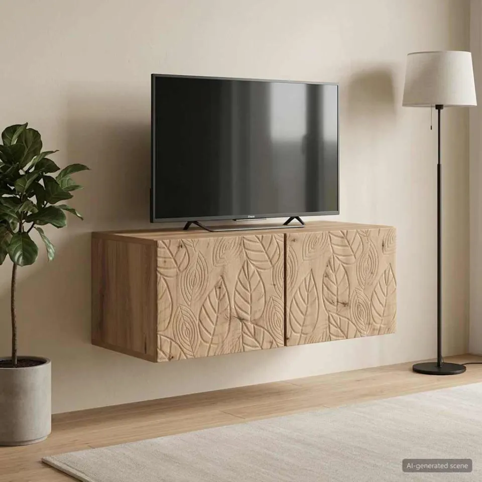 vidaXL Wandbeugel TV-kast 59,5 x 41 x 30 cm Artisanaal eiken, foto 3