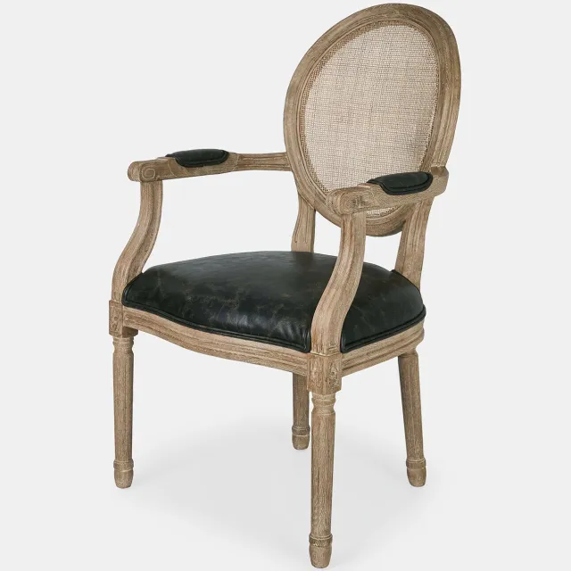 Loberon Stoel Genvielle bruin/zwart