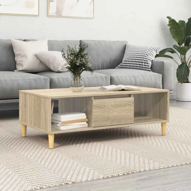 vidaXL Salontafel Sonoma Eiken 102 x 55 x 35 cm Bewerkt hout Bruin