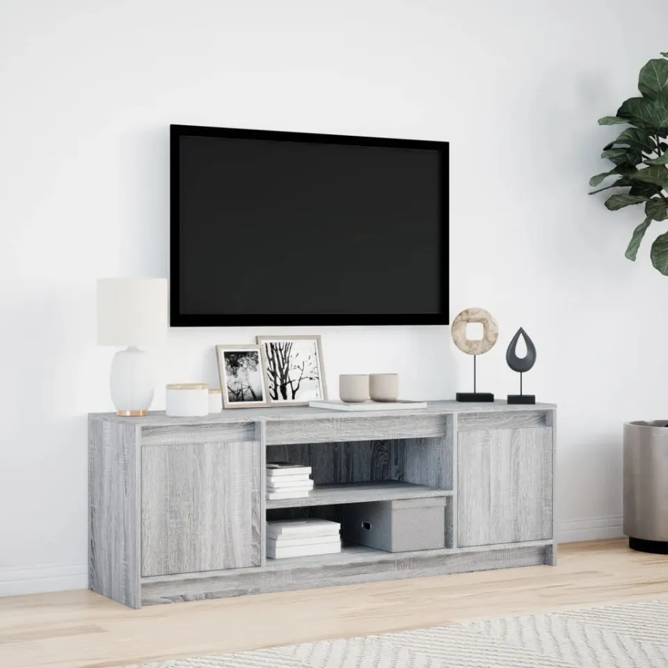 vidaXL Tv-meubel met LED 139,5x34x50 cm bewerkt hout grijs sonoma, foto 2