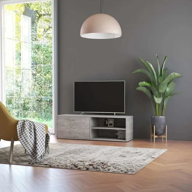 vidaXL Tv-meubel 120x34x37 cm bewerkt hout betongrijs grijs