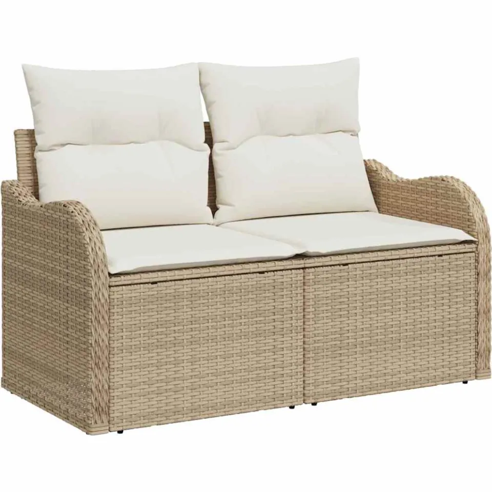 vidaXL Tuin Sofa Set 4 st Poly riet zwart, foto 4