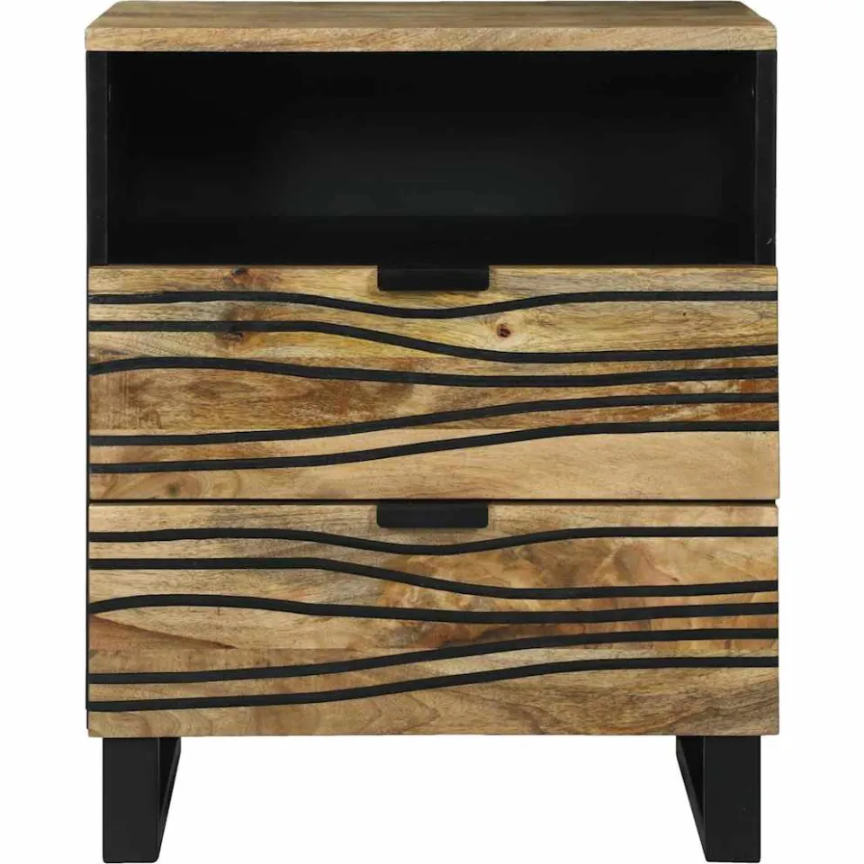vidaXL Nachtkastje Naturel 50 x 33 x 62 cm Bewerkt hout, foto 3