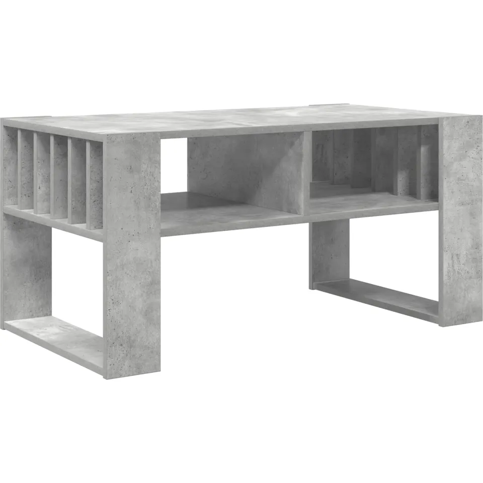 vidaXL Salontafel Beton Grijs 92 x 49,5 x 45 cm Bewerkt hout, foto 3