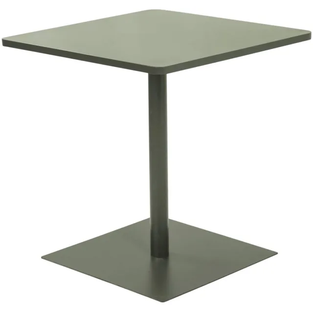 sweeek Vierkante bistro tuintafel staal 2 plaatsen voor binnen en buiten 70cm - orea Kaki