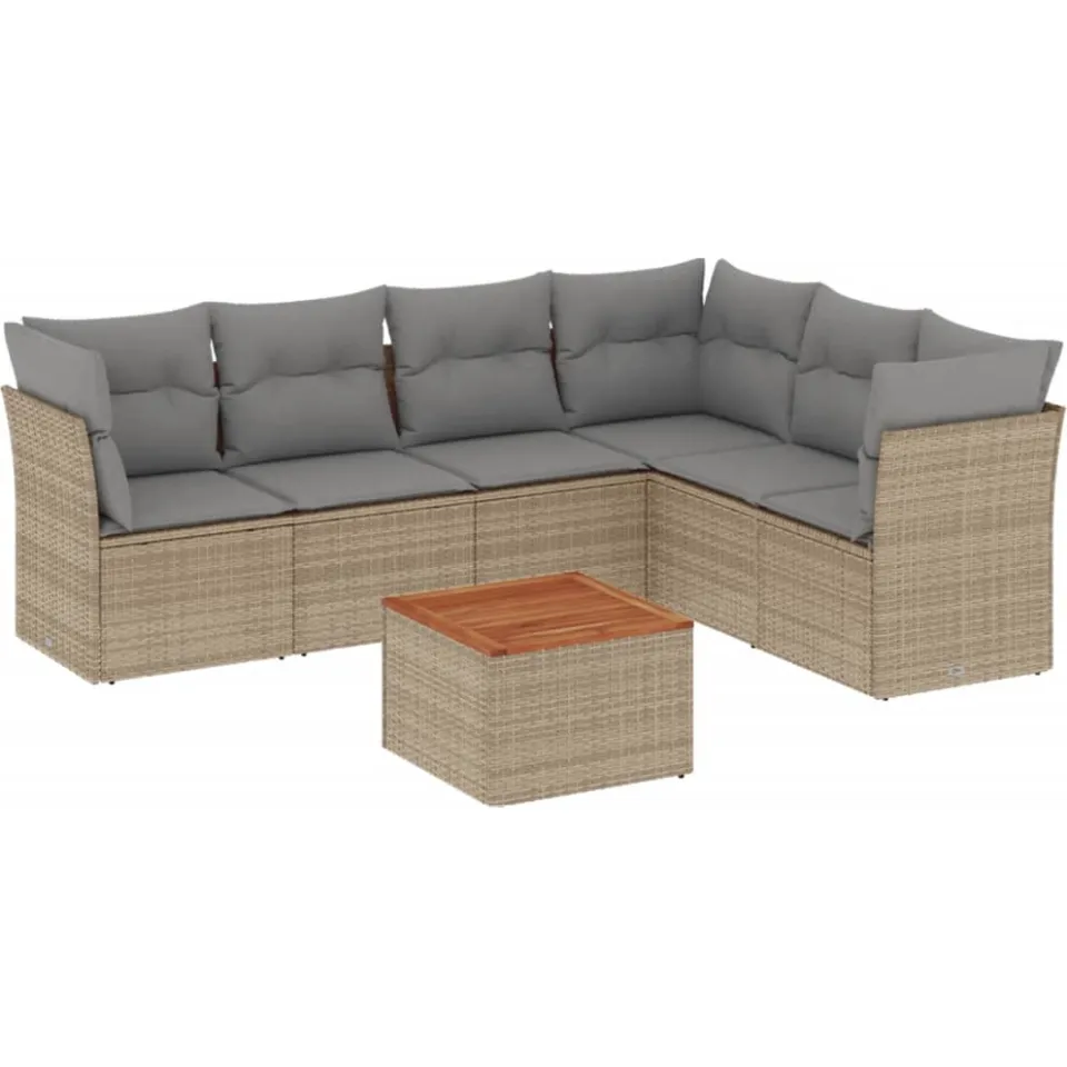 vidaXL Patio Sofa Set 6-zits Beige mix en grijs