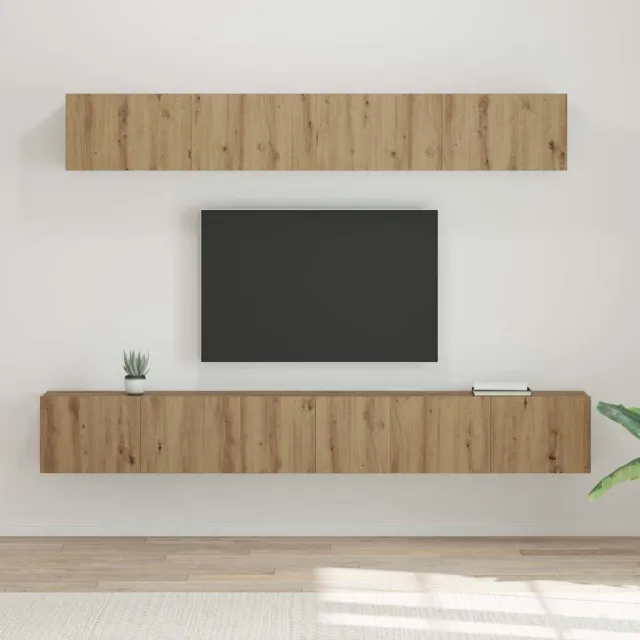 vidaXL Tv-meubelset 5 st Artisan Eiken Bewerkt hout, foto 2
