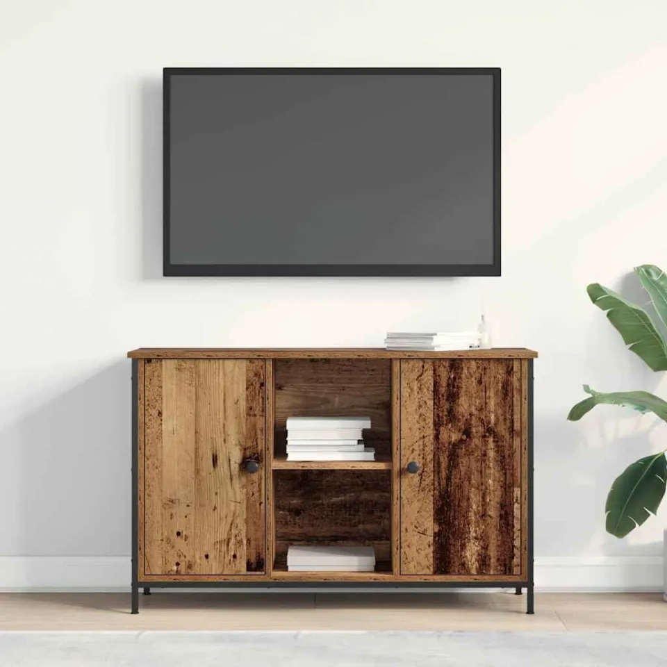 vidaXL Tv-meubelset 101 x 35 x 65 cm Oud Hout Bewerkt hout bruin, foto 3