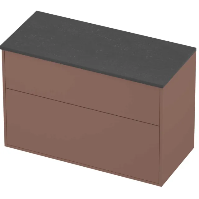 Proline Deck Badmeubelset Hardsteen Voor Grepen Asymmetrisch 100x46x67 cm Blue Stone Beauty Blush Rosé Goud
