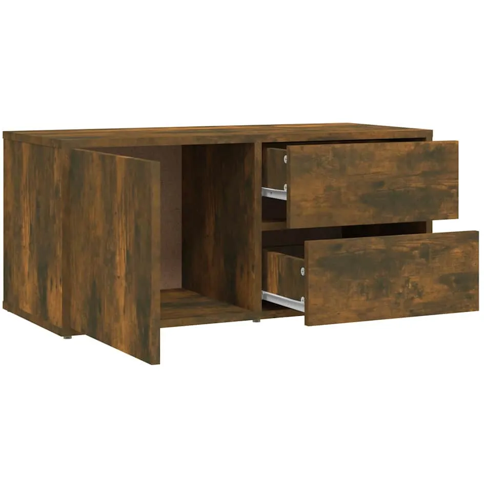 vidaXL Tv-meubel 80x34x36 cm bewerkt hout gerookt eikenkleurig, foto 3