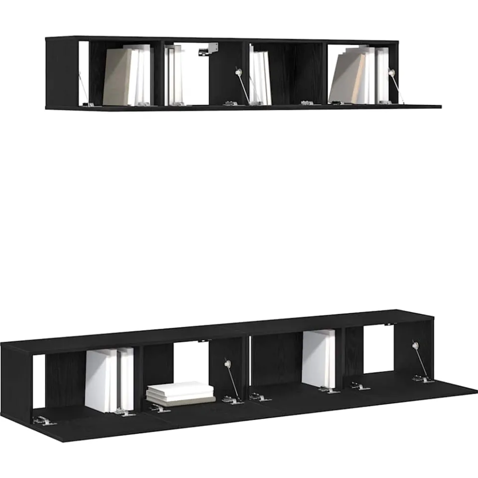 vidaXL Tv-meubelset 4 st Zwart eiken