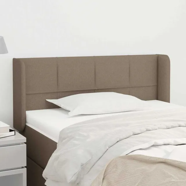 vidaXL Hoofdbord met randen 93x16x78/88 cm stof taupe