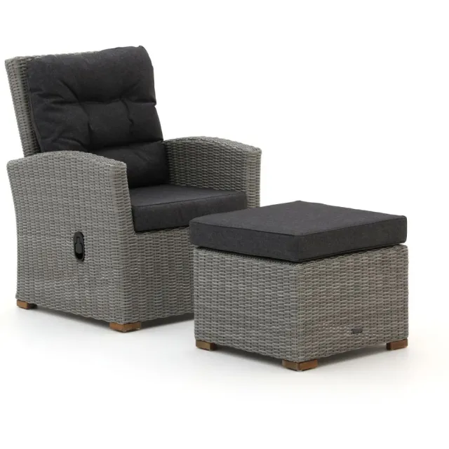 Intenso Furniture Intenso Mazzano lounge tuinstoel verstelbaar met voetenbank Grijs