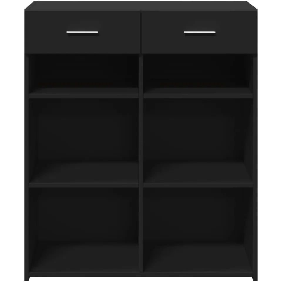 vidaXL Dressoir 80x42,5x93 cm bewerkt hout zwart