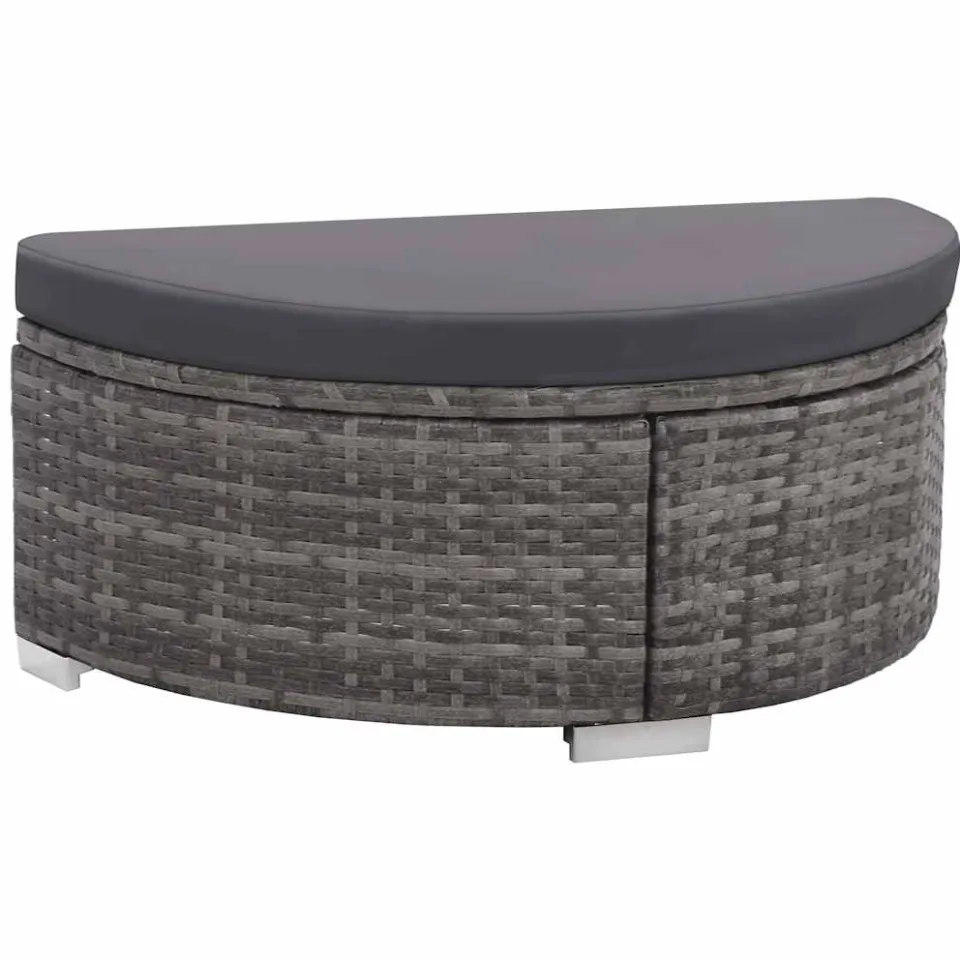 vidaXL 8-delige Loungeset met kussens poly rattan grijs, foto 4