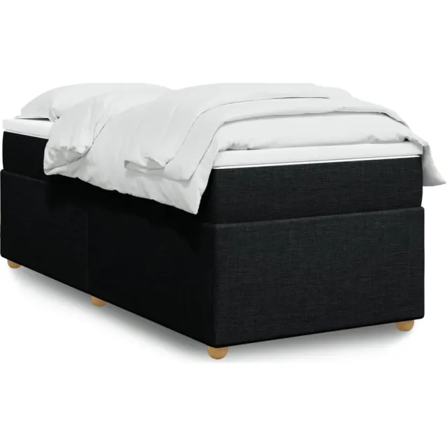 vidaXL Boxspring met matras stof zwart 80x200 cm