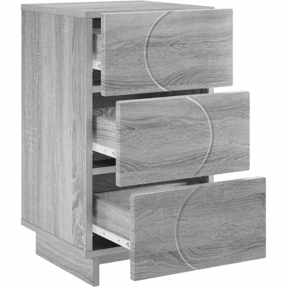 vidaXL Nachtkastje Grijs Sonoma 33,5 x 34,5 x 60 cm Bewerkt hout, foto 3