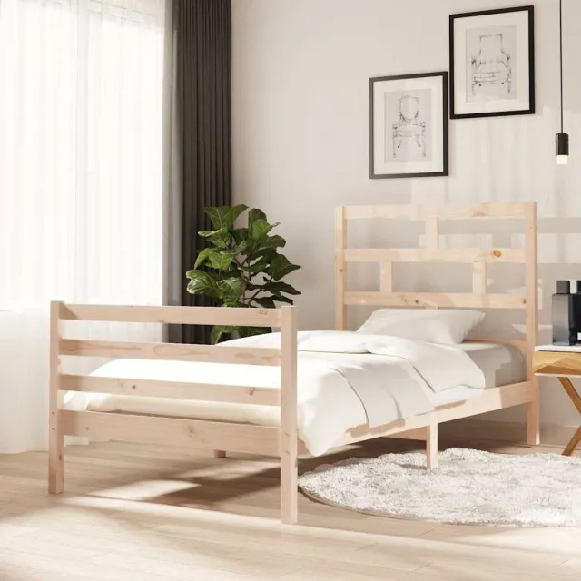 vidaXL Bedframe massief grenenhout 100x200 cm bruin