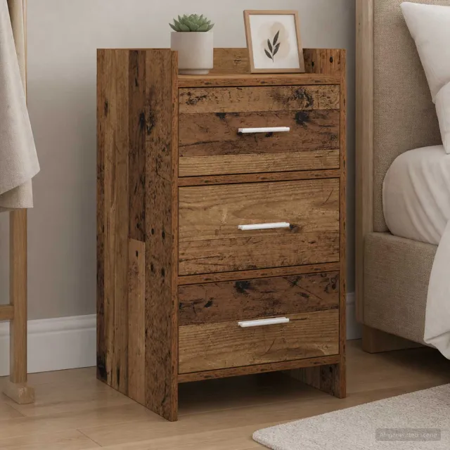 vidaXL Nachtkastjes Artisanaal eiken 40 x 36 x 70 cm Bewerkt hout, foto 2