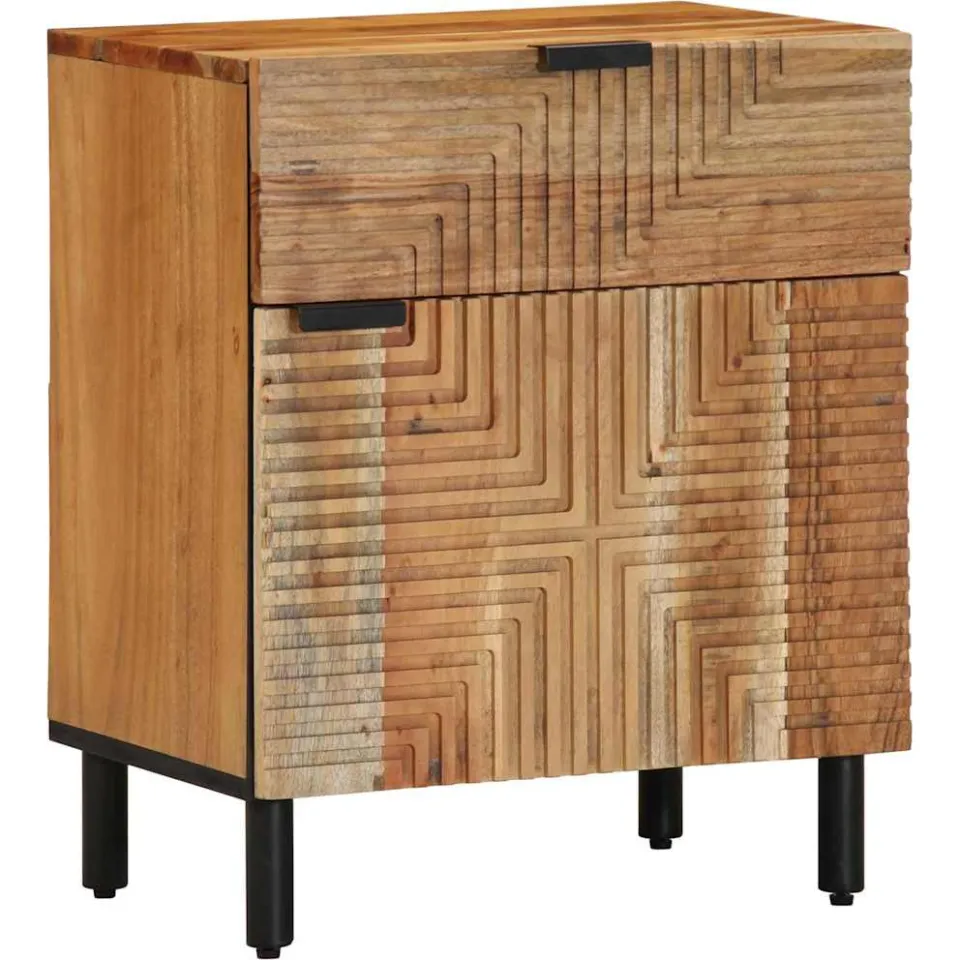 vidaXL Bed kast Bruin 50 x 33 x 60 cm Massief Acaciahout, foto 2