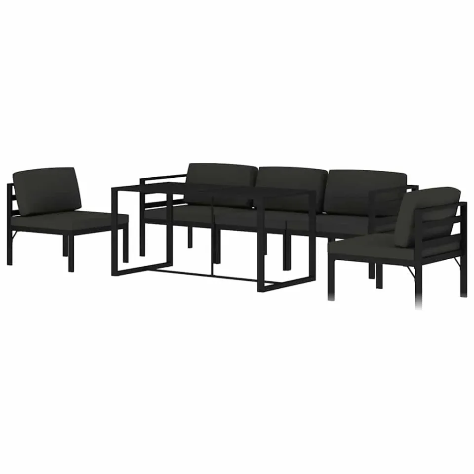 vidaXL 6-delige Loungeset met kussens aluminium antracietkleurig, foto 2