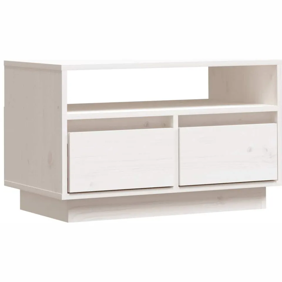 vidaXL Tv-meubel 60x35x37 cm massief grenenhout wit