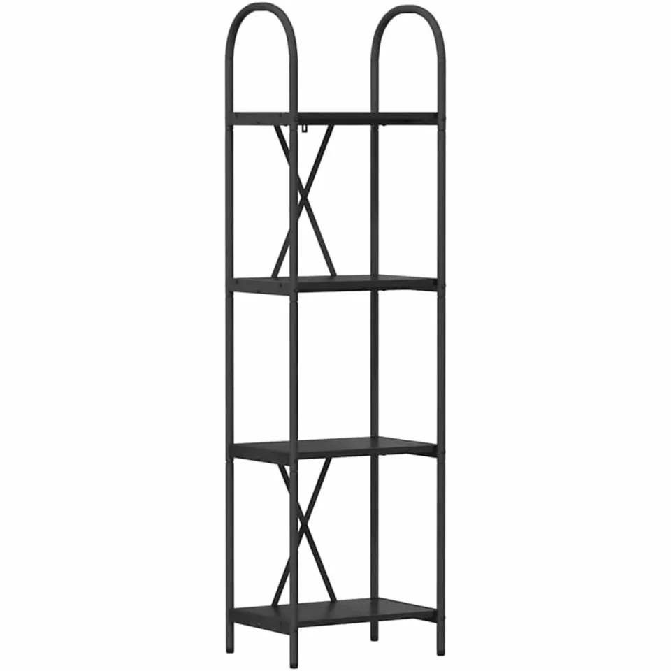 vidaXL Boekenkast 4-laags 40 x 30 x 146 cm Bewerkt hout Zwart Eiken, foto 3