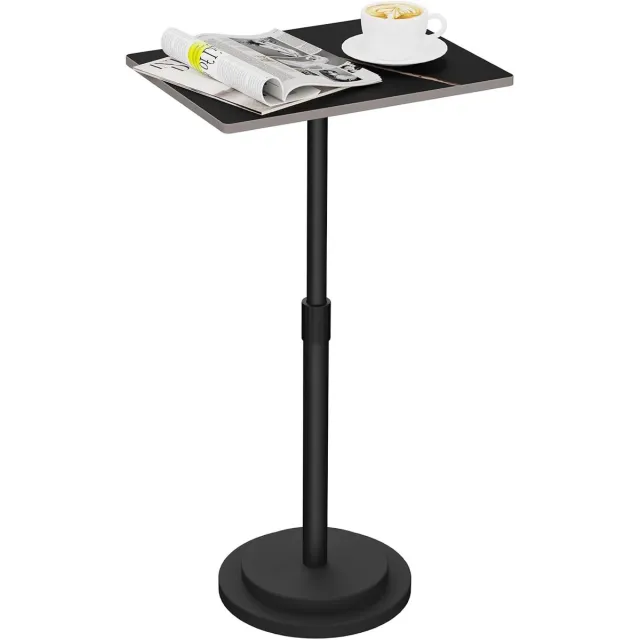 Vellaro Bijzettafel verstelbaar - Zwart - Rettangolo Set van 1 - Metalen Salontafel - Voor Woonkamer en Slaapkamer