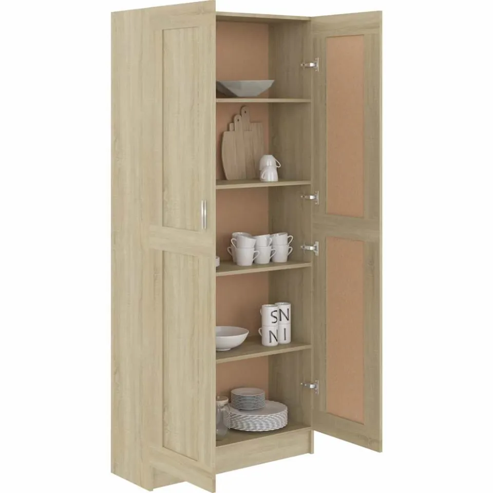vidaXL Boekenkast 82,5x30,5x185,5 cm bewerkt hout sonoma eikenkleur Bruin