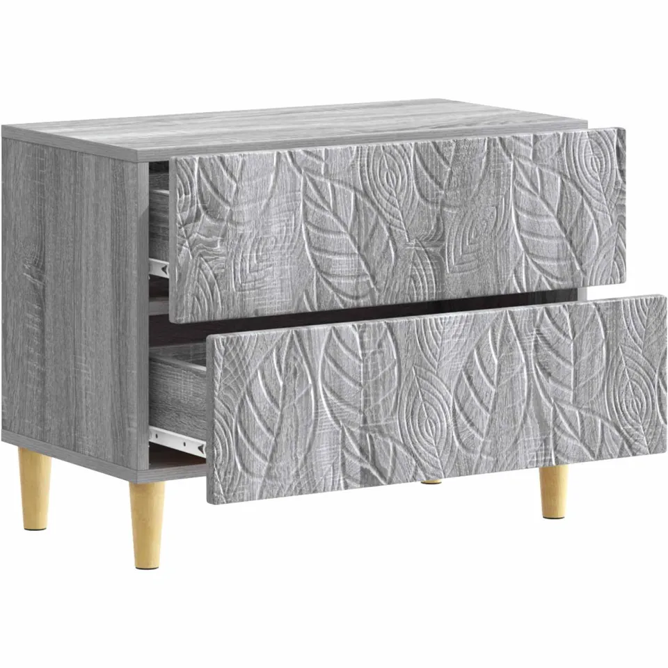 vidaXL Nachtkastje Grijs Sonoma 62 x 34,5 x 48 cm Bewerkt hout